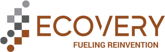 ECOVERY logo with a pattern of gray and brown squares on the left and the words ECOVERY Fueling Reinvention in brown text on a light background, reflecting a commitment to invest in Baldwin Alliance for ongoing growth and innovation.